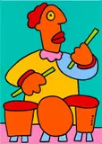 I've Got The Beat Under My Skin; You Can See It Straight Away by Thierry Noir, 2017, acrylic on canvas, sold Jul 2023