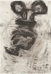 Mickey by Joyce Pensato, 1996, charcoal on paper, offered Jul 2023