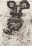 Joyce Pensato, Mickey, 1996, charcoal on paper