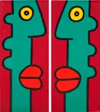 Thierry Noir, Two works: (i) Jochen Will Heute Etwas Anders Essen. Er Koch Deswegen Selbst ; (ii) Maria Hat Heute Frei. Sie Geht Direkt Zum Strand