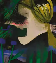 Ellen Berkenblit, Nite Vibe, 2015, oil and charcoal on linen