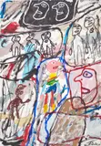 Jean Dubuffet, Lieu de ressouvenance, acrylic on paper laid down on canvas