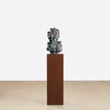 Rebecca Warren, Model for a Degenerate Building, 2009, hand-painted clay on painted MDF plinth