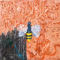 Jörg Immendorff, Kampfbiene, 1991-1992, oil on canvas