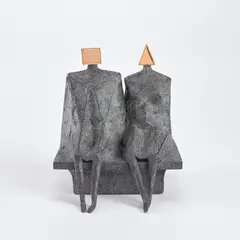 R.A. Lynn Chadwick, Sitting Couple, 1986, bronze