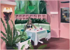 Study for Desayuno I by Caroline Walker, 2017, oil on paper, sold Jun 2023