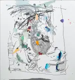 Secundino Hernández, My Friends, 2014, gouache, acrylic, alkyd and oil on canvas, in artist's frame