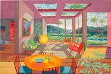 Alfie Caine, Midday Sun, oil, acrylic and paper collage on canvas