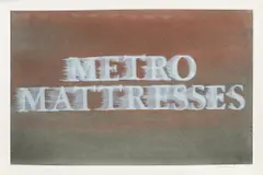 Metro Mattresses #2 by Ed Ruscha, 2015, dry pigment and acrylic on paper, sold Oct 2023
