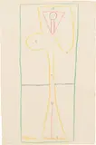 Pablo Picasso, Femme nue debout III, coloured crayon on paper