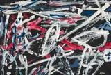 Jean Dubuffet, Dramatique X, acrylic on paper laid on canvas