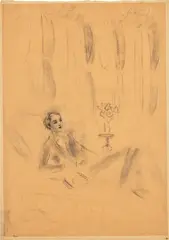 Untitled (Oscar) by Elizabeth Peyton, graphite on paper, offered Oct 2023