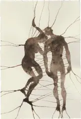 CONNECT VI by Antony Gormley, 2023, inkcap on paper, sold Oct 2023
