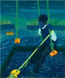 Dominic Chambers, Blue Summer Swingtime, 2020, oil on canvas