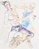 Howard Tangye, Anenomes, 2015-2017, pastel, pen and watercolour on Bockingford paper