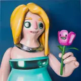 César Piette, Flower Girl, 2019, acrylic on panel and polyurethane varnish