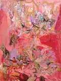 Francesca Mollett, Two Thistles, 2021, oil and acrylic on calico