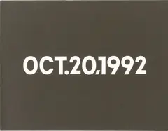 On Kawara, OCT.20, 1992, Liquitex on canvas and handmade cardboard box with newspaper clipping from The New York Times