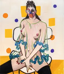 George Condo, Seated Harlequin, 2007, oil on canvas