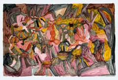 Francesca Mollett, Cilia, blinking cilia, 2018, acrylic and graphite on paper