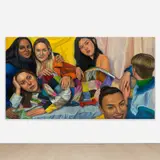 Chloe Wise, Anonymous Now, 2019, oil on linen, diptych