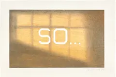So...[#1] by Ed Ruscha, 1989, dry pigment on paper, sold Dec 2023