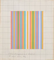 Colour sharpened and clarified by Bridget Riley, 1984, graphite and gouache on graph paper, sold Dec 2023