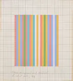 Bridget Riley, Colour sharpened and clarified, 1984, graphite and gouache on graph paper