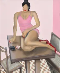 Evgen Čopi Gorišek, Casual Business, 2020, acrylic, spray paint and oilstick on linen