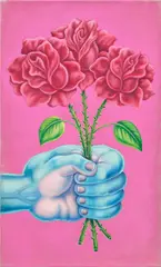 Pedro Pedro, Flowers, 2017, acrylic on linen