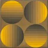 Victor Vasarely, Hold, 1965, casein and metallic paint on panel, in artist's frame