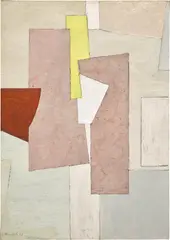 Adrian Heath, Composition White & Yellow, 1953, oil on linen