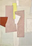 Adrian Heath, Composition White & Yellow, 1953, oil on linen