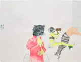 Ruby Onyinyechi Amanze, Dangerous [Alien] Women, 2015, graphite, ink, printed paper collage and metallic enamel on paper