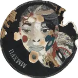 Modupeola Fadugba, At Face Value V, 2017, acrylic, ink, graphite and cardboard collage on burned paper