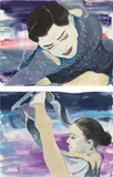 Jeanette Mundt, Two works: (i) Untitled (Russian Dominance II) ; (ii) Untitled (Russian Dominance III), 2018, oil and glitter on paper