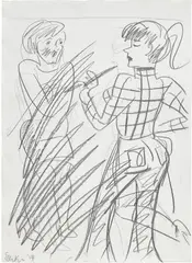 Untitled by Ella Kruglyanskaya, 2013, graphite on paper, sold Dec 2023