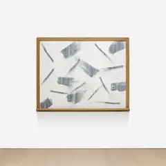 Gary Simmons, Bows and Bones, 1992, paint and charcoal on panel, in artist's frame