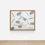 Gary Simmons, Bows and Bones, 1992, paint and charcoal on panel, in artist's frame