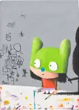 Edgar Plans, Untitled, 2019, acrylic and pastel on canvas