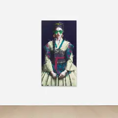 Fin DAC, Holangi, 2020, acrylic, spray paint and gold leaf on gessoed panel