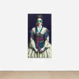 Fin DAC, Holangi, 2020, acrylic, spray paint and gold leaf on gessoed panel