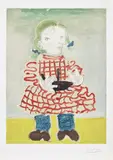Maya en tablier (Maya in a Pinafore) by Pablo Picasso, circa 1965, Offset lithograph in colours, on Arches paper, with full margins, sold Jan 2023