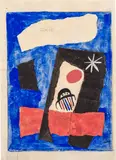 Joan Miró, Composition (Design for the cover of La Biennale di Venezia), 1953, Gouache in colours and paper collage with additions in pencil, on card