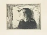 Edvard Munch, The Sick Child (Det syke barn) (W. 59.d, S. 60), 1896, Etching and drypoint, with surface tone, inked to the outer edge of the plate, on heavy cream wove paper, with trimmed margins