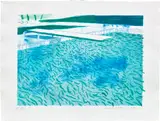David Hockney, Lithograph of Water Made of Lines, a Green Wash, and a Light Blue Wash (T.G. 248, M.C.A.T. 205), 1978-80, Lithograph in colours, on TGL handmade paper, with full margins
