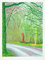 David Hockney, The Arrival of Spring in Woldgate, East Yorkshire in 2011 (twenty eleven) - 18 January, 2011, iPad drawing in colours, printed on wove paper, with full margins