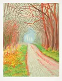 The Arrival of Spring in Woldgate, East Yorkshire in 2011 (twenty eleven) - 13 January by David Hockney, 2011, iPad drawing in colours, printed on wove paper, with full margins, sold Jan 2023