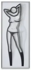 Sara Dancing Topless (C. 126) by Julian Opie, 2008, Lenticular acrylic panel comprised of inkjet prints, printed on specialist paper mounted to 20 lpi lenticular animating , sold Jan 2023
