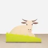 Alex Katz, Cow (Large; cutout edition) (S. 437), 2006, Shaped aluminium multiple with screenprint in colours on both sides, mounted to a bronze base (as issued)